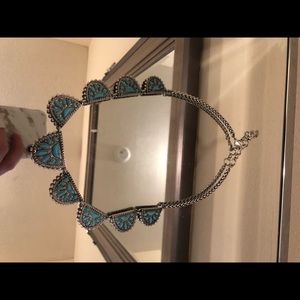 Lucky Brand necklace silver with turquoise